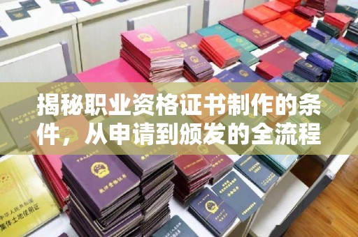 铜仁揭秘职业资格证书制作的条件，从申请到颁发的全流程解析